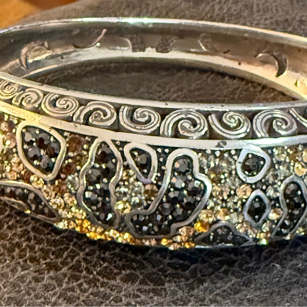 Brighton Totem Trinity Intricate Silver and Gold Patterned Bracelet